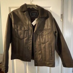 Abercrombie Men’s Relaxed Vegan Suede Trucker Jacket Brand New With Tags Size XS